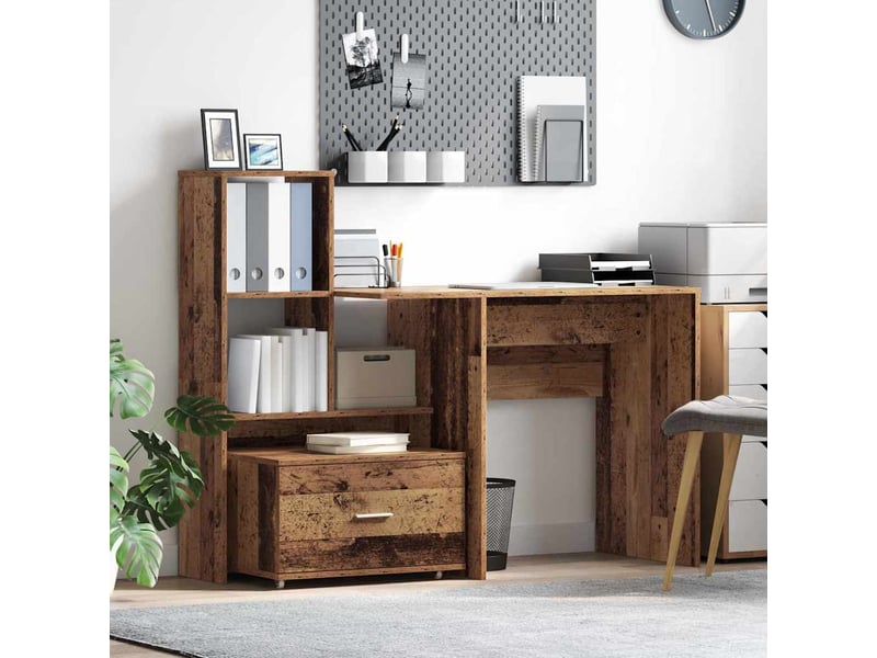  Armoire de rangement bureau, armoire à tiroirs 55 x 45 x 31 cm bois ancien  - Conforama B