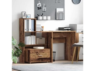 Armoire de rangement bureau, armoire à tiroirs 55 x 45 x 31 cm bois ancien