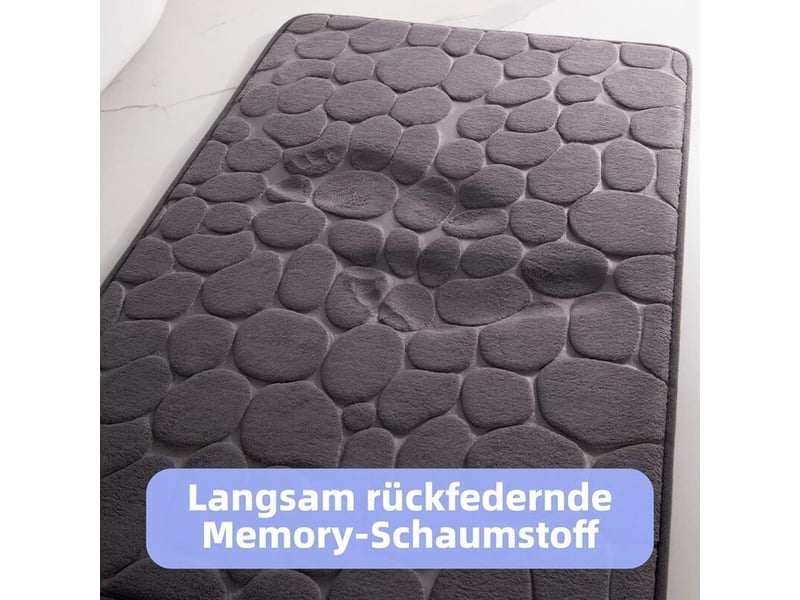  Tapis de bain en mousse à mémoire de forme - tapis de douche absorbant -tapis décoratif - antidérapant - 40 x 60 cm - gris foncé  - Conforama E