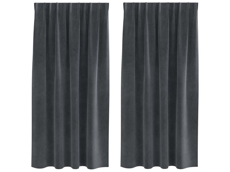  Lot de 2 rideaux, rideaux de fenêtre gris clair 140 x 175 cm velours cf44039  - Conforama A