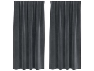 Lot de 2 rideaux, rideaux de fenêtre gris clair 140 x 175 cm velours cf44039