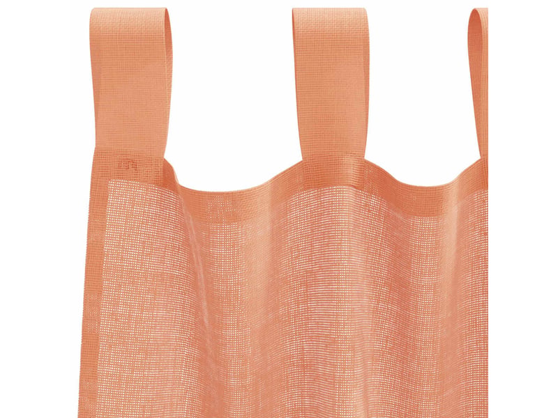  Lot de 2 rideaux en voile, voilages avec boucles terre cuite 140x260 cm cf44330  - Conforama E