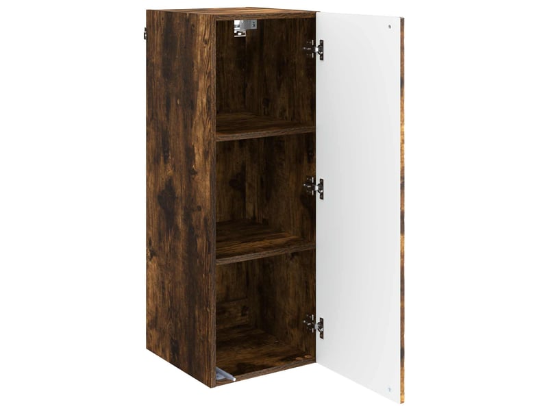  Armoire murale salon, meuble de rangement 33x34,5x90cm bois d'ingénierie chêne fumé shl652  - Conforama C