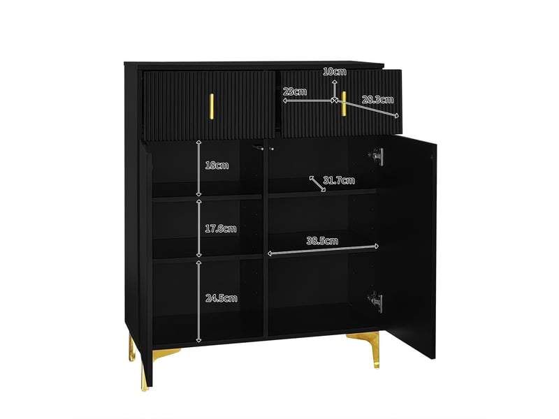  Ensemble vestiaire ulevr avec rangement chaussures, 2 tiroirs, 2 portes, panneau à crochets et banc avec coussin, noir, panneaux de particules  - Conforama C