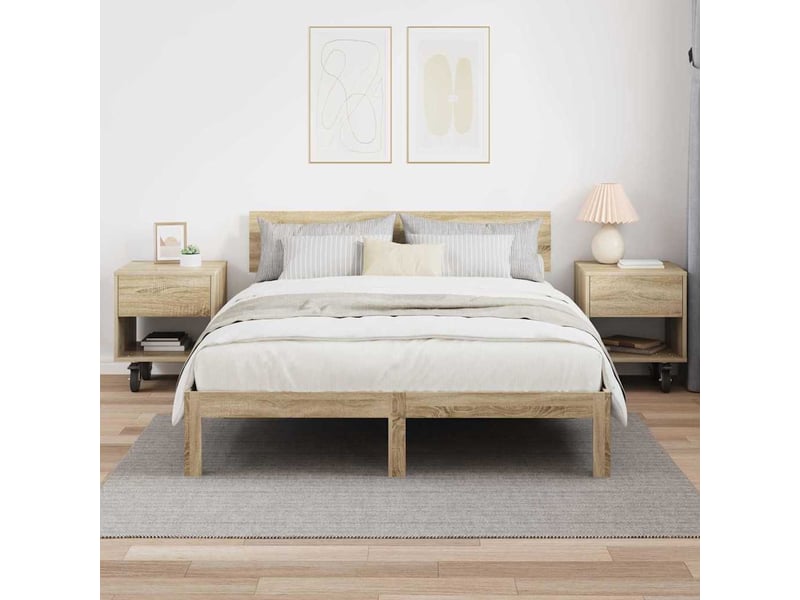 Table de chevet 2 pièces chêne sonoma 40,5 x 40 x 48 cm - Conforama D