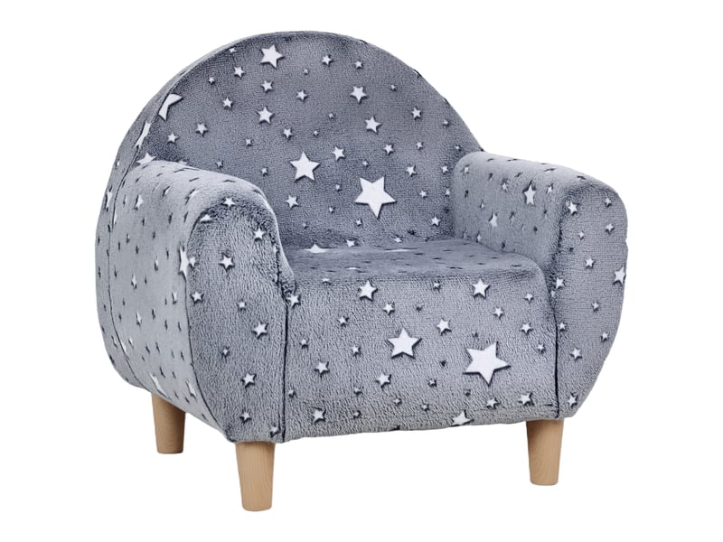  Fauteuil de salon, fauteuil enfants, canapé pour enfants, velours, 55x40x55cm, gris  - Conforama A
