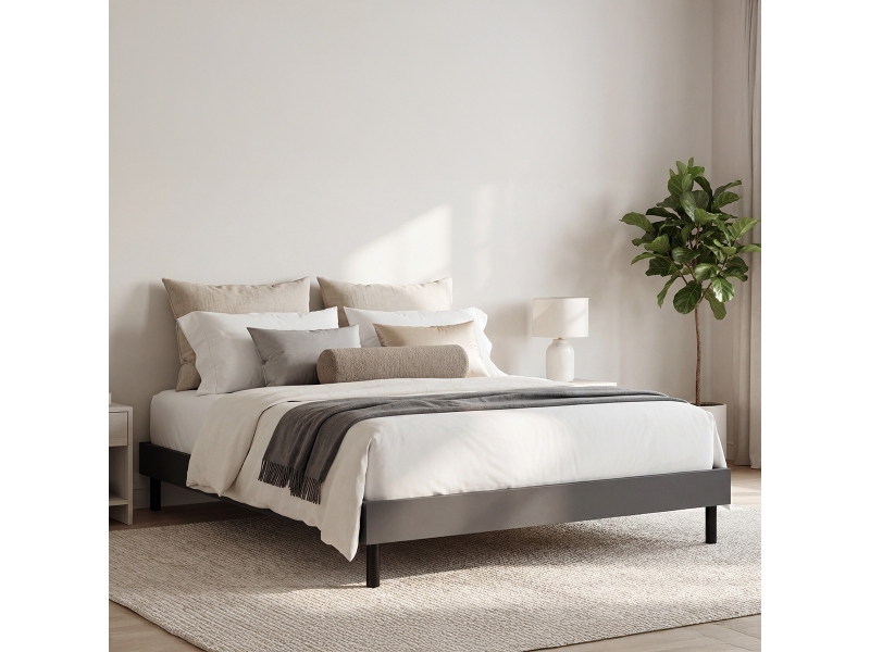Sommier à lattes en kit- gris 160x200 cm Made in France - Conforama E