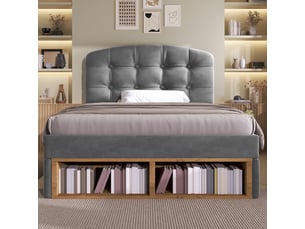 Lit simple 90x200 cm GUTENT   coloris gris
