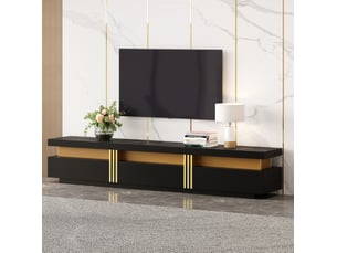 Meuble tv coloris noir 200 cm DESMIU