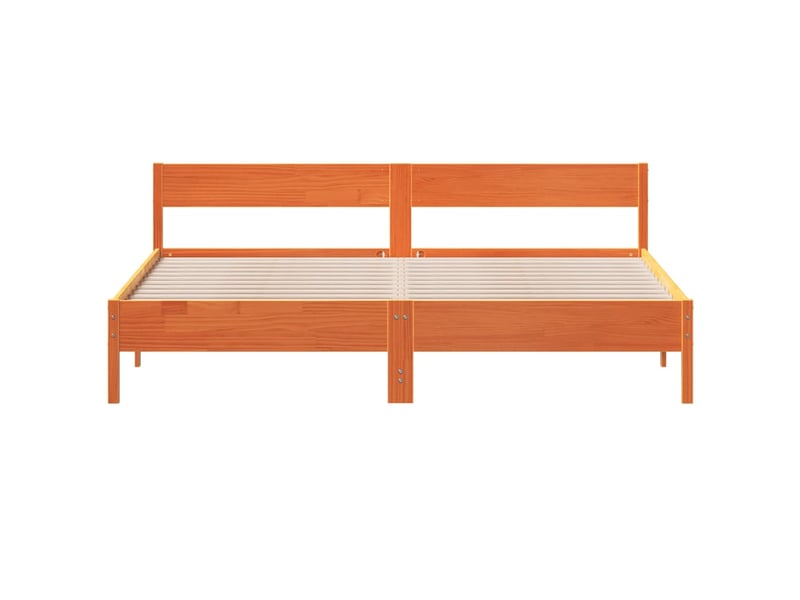  Lit double- lit adulte -  cadre de lit sans matelas  marron 180x200cm bois pin massif  - Conforama C