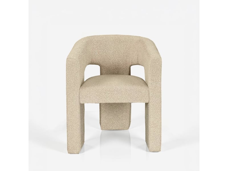  Fauteuil rembourré en tissu pour salon gianna - beige  - Conforama C