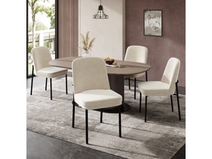 Lot de 4 chaises en velours coloris beige