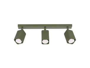 Plafonnier rayo 3l vert olive aluminium moderne 16.5x45x6cm