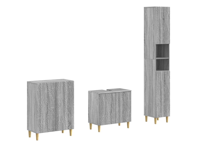  Ensemble de meuble de salle de bain 3 pièces delft sonoma gris cf63393  - Conforama A