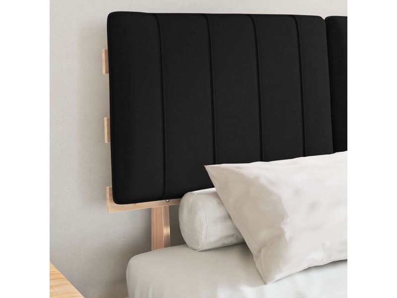  Lit double- lit adulte -  cadre de lit avec tête de lit rembourrée noir 120 x 190 cm  - Conforama B