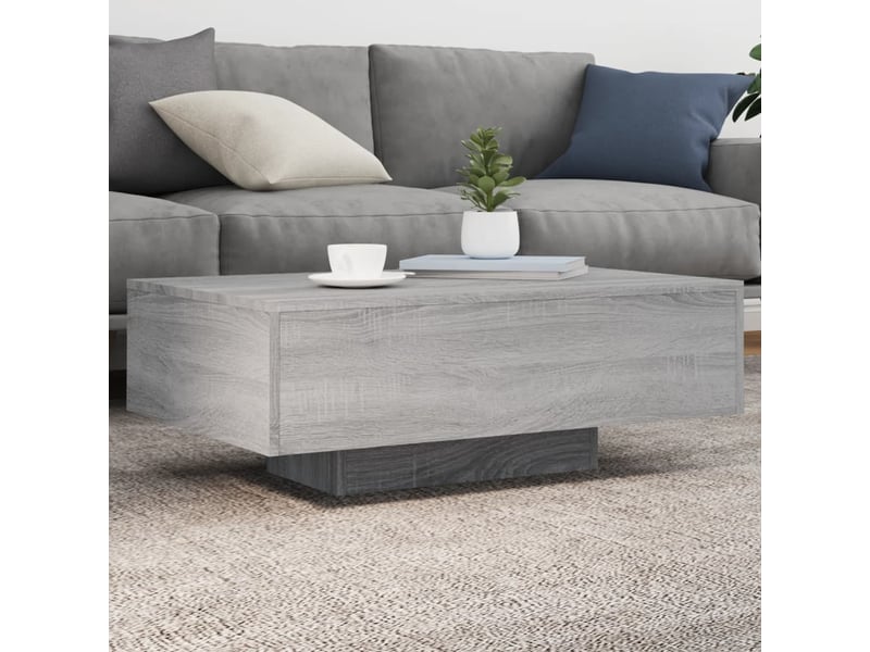 Table basse - table de salon - table à thé avec lumières led sonoma gris 85x55x31 cm  - Conforama B
