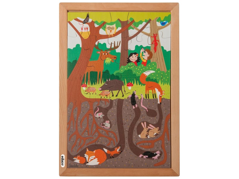  Educo dessus et dessous - dans la forêt  35 pièces de puzzle 8719924041298 - Conforama B
