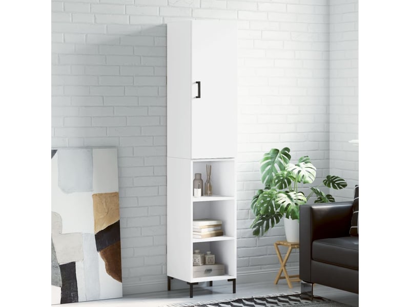  Buffet haut - bahut - meuble de rangement blanc 34,5x34x180 cm bois d'ingénierie  - Conforama B