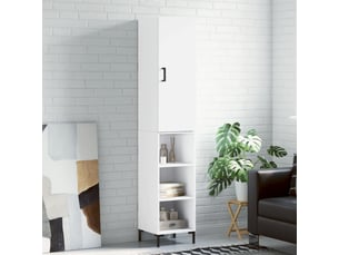 Buffet haut - bahut - meuble de rangement blanc 34,5x34x180 cm bois d'ingénierie
