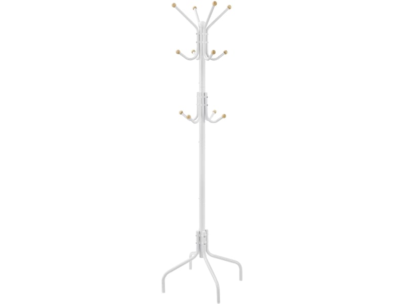  Porte-manteau sur pieds design épuré 55 x 55 x 180 cm capacité 20 kg ambiance contemporaine en acier blanc 12_0011658  - Conforama A