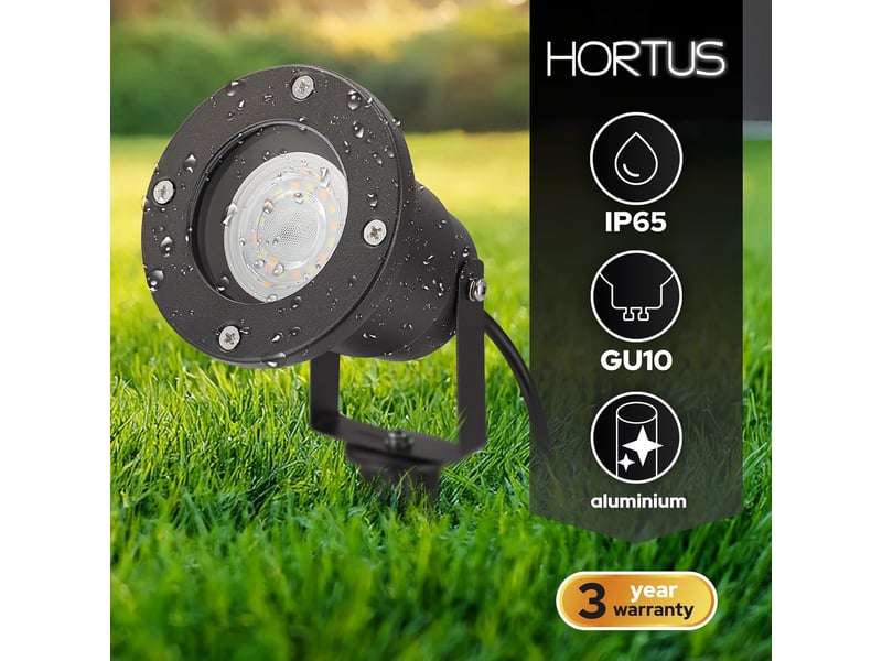  Projecteur extérieur gu10 avec mât – aluminium moulé noir – étanchéité ip65 (lumière chaude HRC0000138TBY - Conforama D
