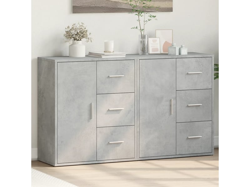  Buffets 2 pcs - bahut - meuble de rangement gris béton 60x31x70 cm bois d'ingénierie  - Conforama B