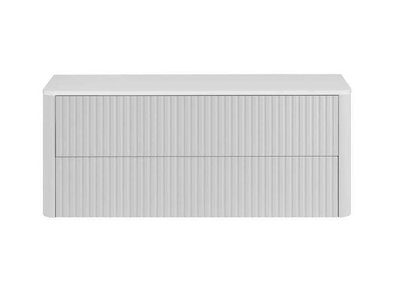  Meuble sous vasque suspendu linea 120 cm blanc avec plan de travail  - Conforama D