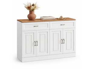 Buffet 4 porte(s) 2 tiroir(s) - 120 cm coloris blanc