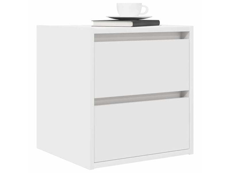  Lot de 2 tables de chevet - cabinet de chevet - table de nuit murales blanc 38x34x40 cm  - Conforama C