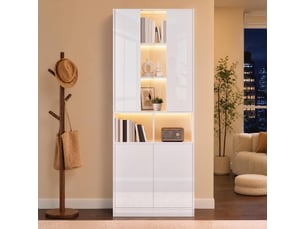 Vitrine coloris blanc 3 étagère(s) SAPGAKS  - 70 cmx180 cm