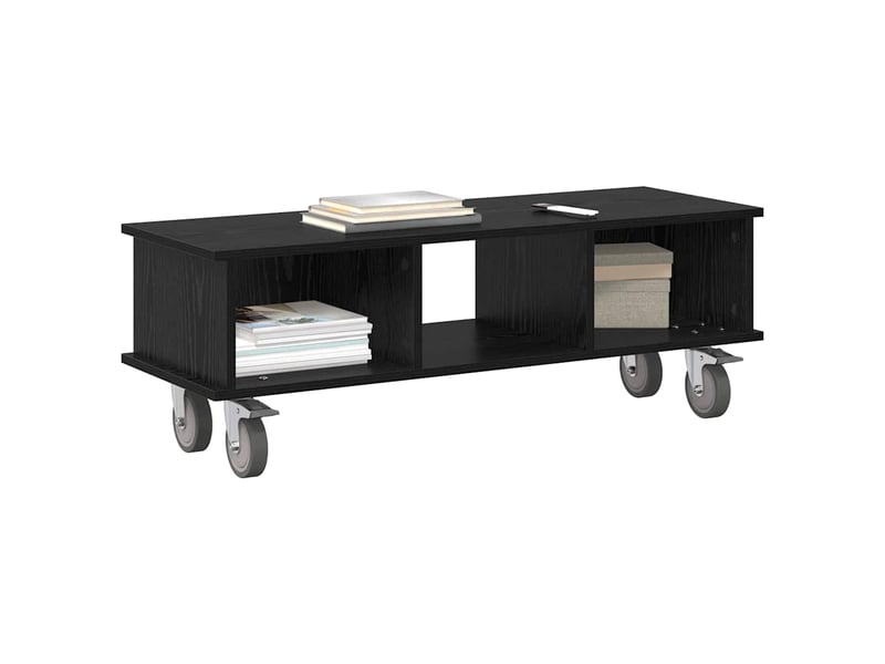  Meuble tv - banc tv - meuble de rangement 100 x 35 x 35 cm chêne noir bois d'ingénierie  - Conforama C