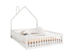Lit cabane 140x200 cm <strong>MODENUIT </strong>  <strong></strong> coloris blanc