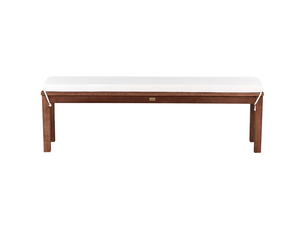 Banc avec coussin d'assise tuscania 160 cm bois d'eucalyptus blanc cassé