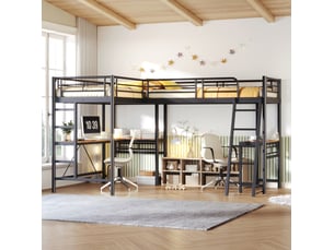 Lit superposé 2x90x200 cm <strong>HAUSS SPOLE</strong>  <strong></strong> coloris noir