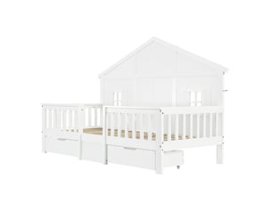 Lit avec rangement 90x200 cm BLACKCOLORS   coloris blanc