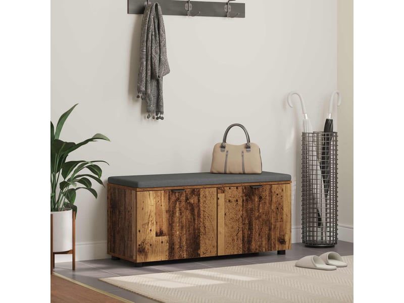  Banc d'entrée, banc interieur avec coussin bois ancien 100x38x46 cm shl69059  - Conforama B
