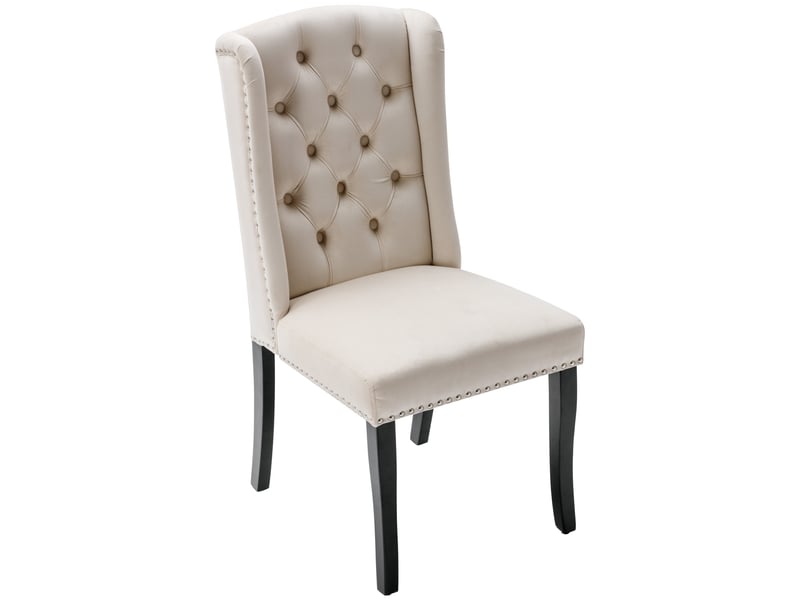  Lot de 6 chaises de salle à manger,45x61x100 cm,velours,beige  - Conforama D