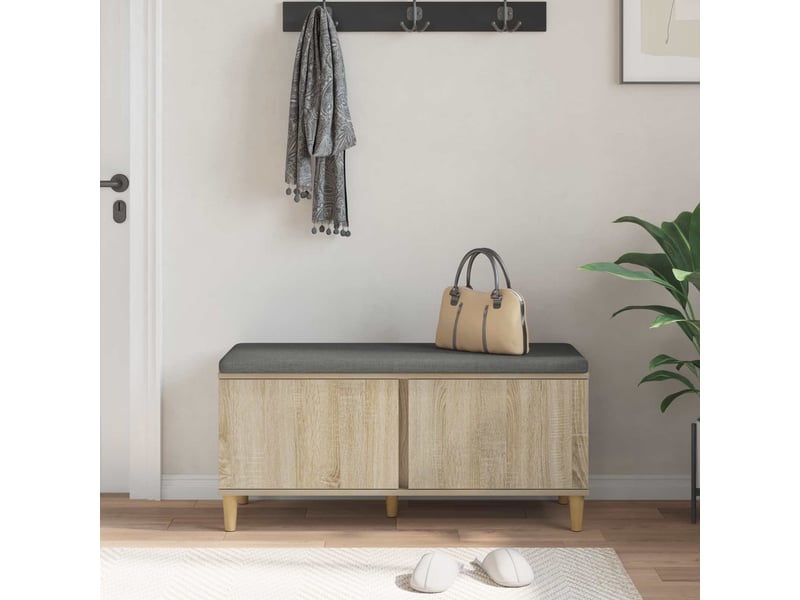  Banc d'entrée, banc interieur avec coussin chêne sonoma 100x38x46 cm shl4993  - Conforama D