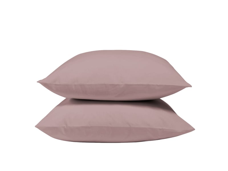  Lot de 2 taies d'oreiller unies 65x65cm percale lilas Fabriqué en France - Conforama B