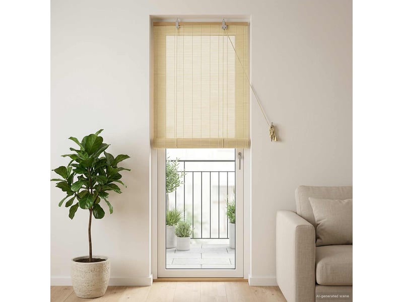  Store enrouleur, store à rouleau naturel 40 x 220 cm bambou cf45378  - Conforama B