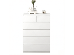 Chiffonnier 6 tiroir(s) CRAVDOM coloris blanc largeur 80 cm hauteur 115 cm