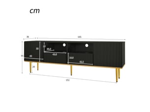 Meuble tv coloris noir 165 cm NECHE