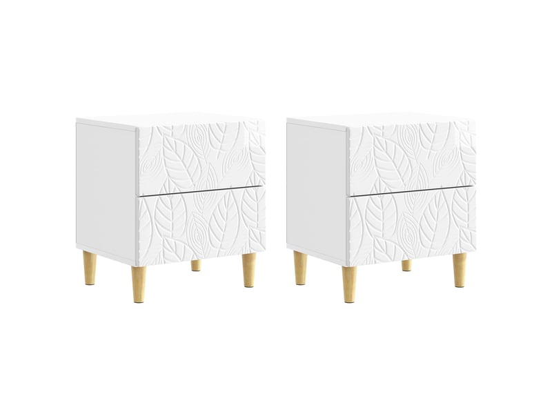  Table de chevet - cabinet de chevet - table de nuit 2 pc blanc brillant 43 x 34,5 x 48 cm  - Conforama A