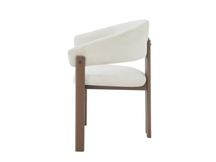 Chaise de salle à manger lot de 4 avec accoudoirs ergonomiques, tissu en lin et métal effet noyer beige