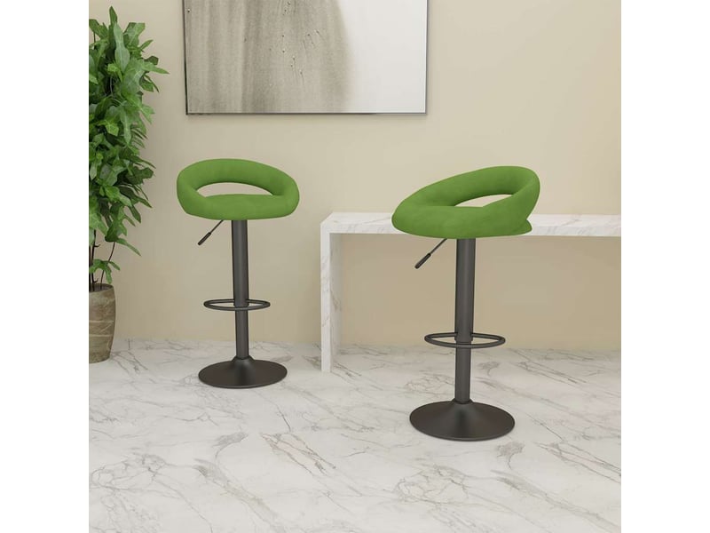  Lot de 2 tabouret de bar, chaise de bar vert clair velours shl4282  - Conforama B