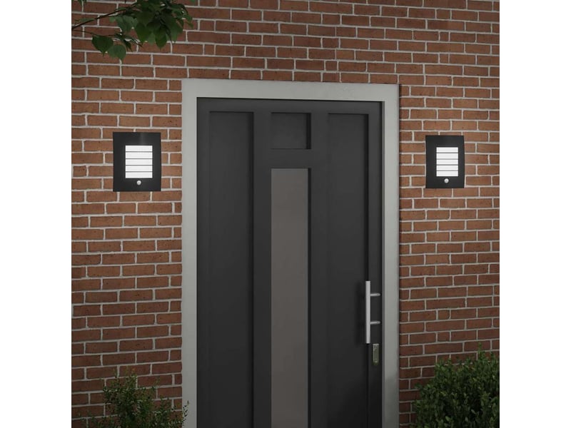  2 pièces applique murale extérieure noir 23,5x9x26 cm shl91862  - Conforama C