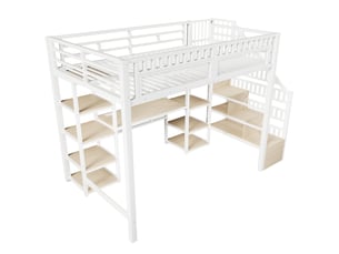Lit mezzanine 140x200 cm    coloris blanc