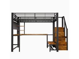 Lit mezzanine 140x200 cm <strong></strong>  <strong></strong> coloris noir