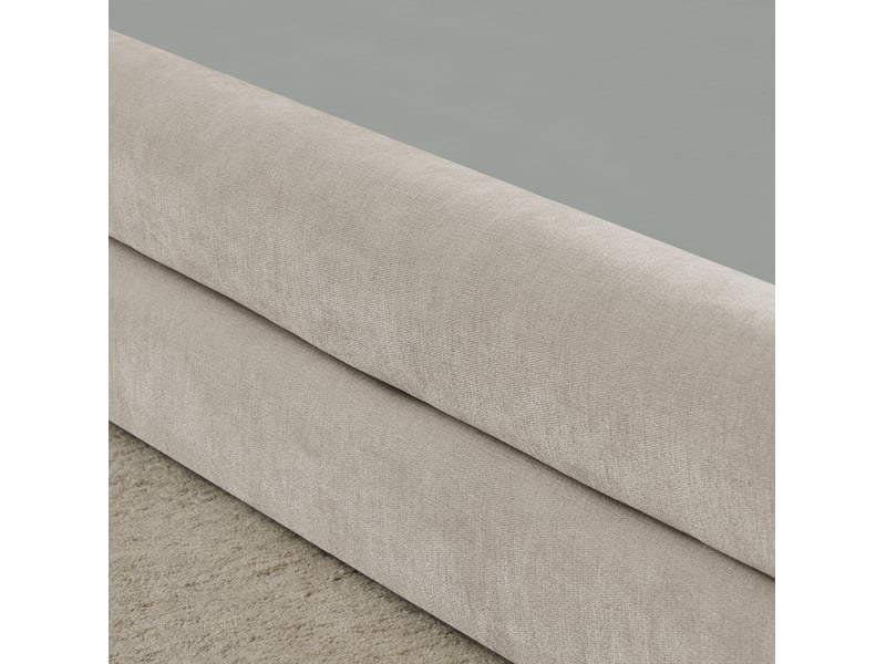  Lit simple 90x200cm confortable dossier capitonné anti-boulochage soutien renforcé mousse chenille beige sans matelas  - Conforama E