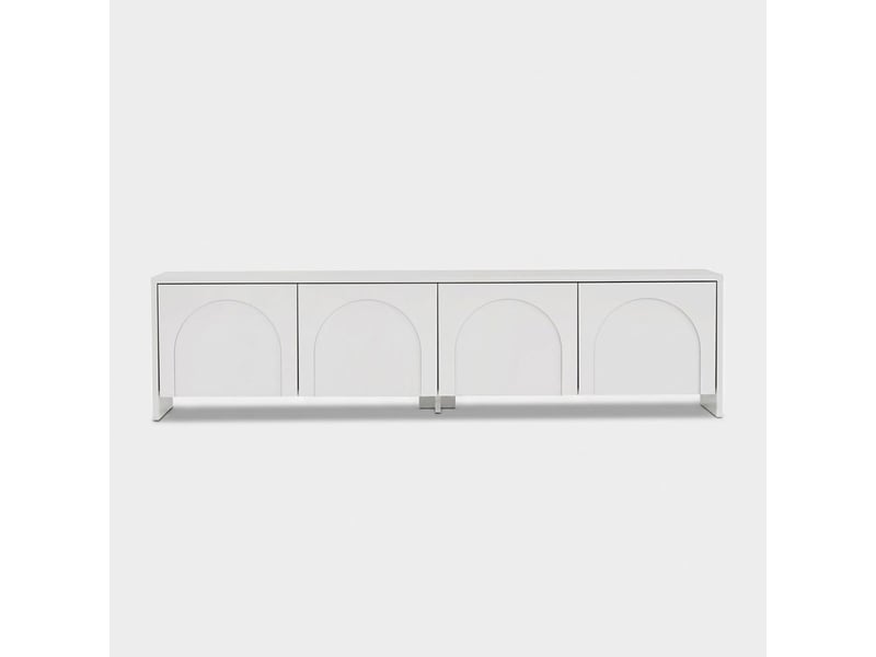  Support tv mobile moderne de 180 cm avec portes aurelia - blanc  - Conforama E
